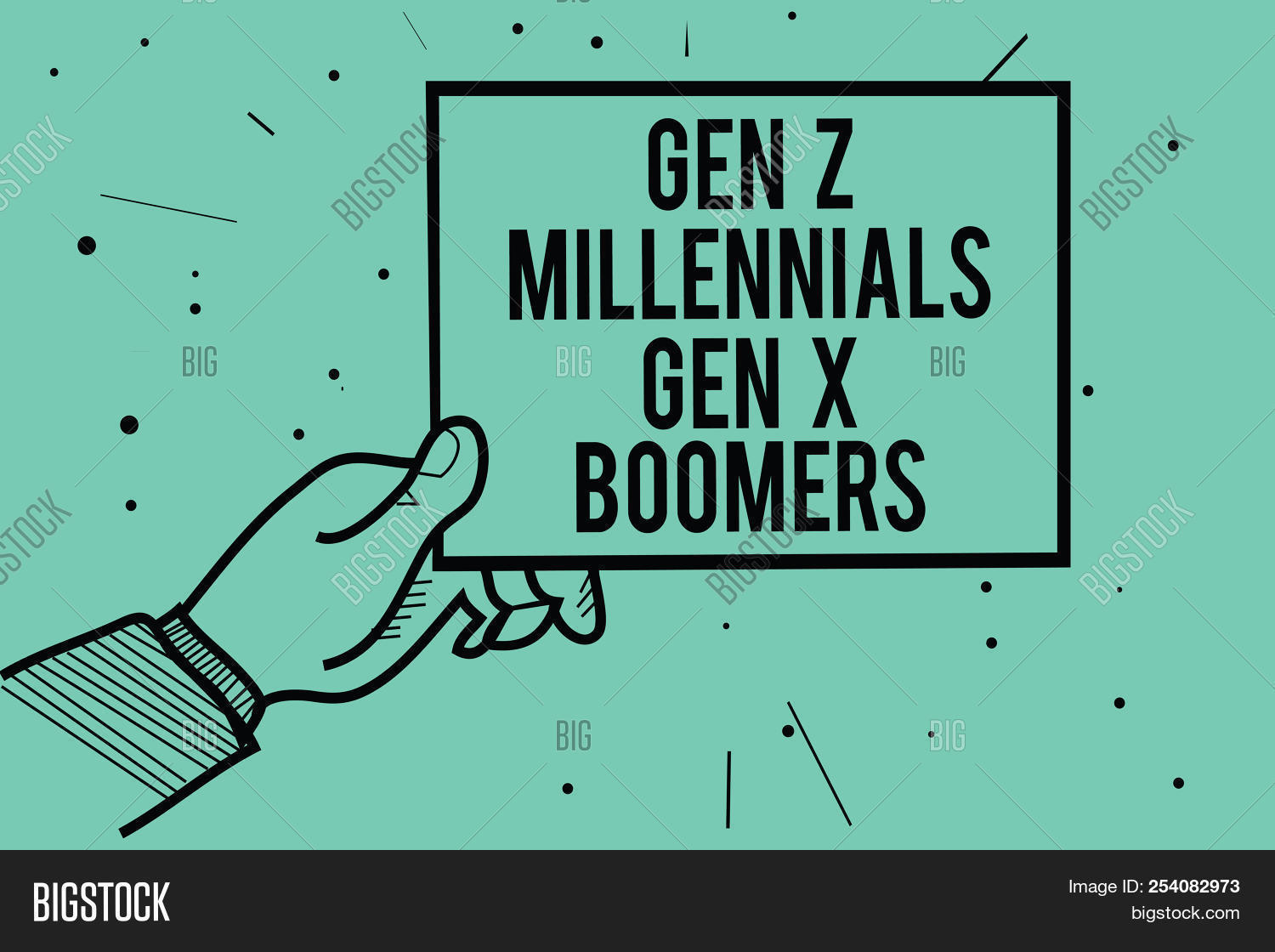 Text Sign Showing Gen Z Millennials Gen X Boomers. Conceptual Photo