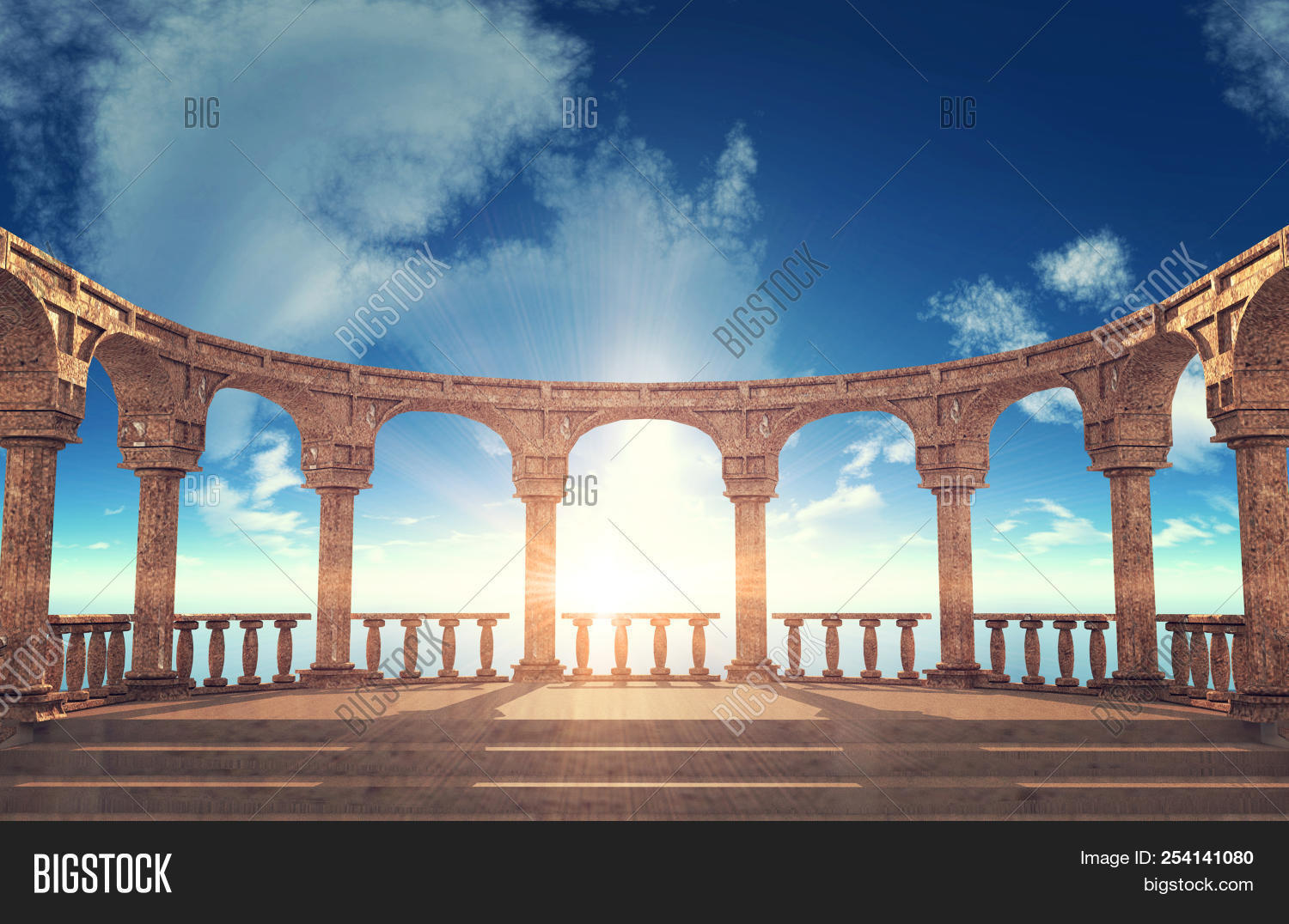 3d,ancient,arch,architecture,background,balcony,building,colonnade,columns,corinthian,culture,decorative,elliptical,exterior,greek,historical,landmark,monument,outdoor,pillars,rendering,roman,romanesque,ruins,sky,stone,structure,sun,terrace