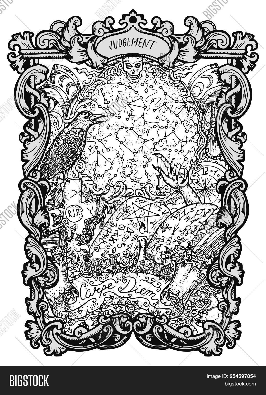 antique,arcana,art,astrology,background,book,cards,cartomancy,coloring,deck,decorative,design,drawing,drawn,engraving,esoteric,fable,fantastic,fantasy,fate,fortuneteller,frame,gothic,graphic,grave,hand,illustration,judgement,line,magic,monochrome,mysterious,myth,necronomicon,occult,oracle,prediction,prophecy,reading,sacral,sketch,spiritual,supernatural,symbol,tarot,vector,vintage,wiccan,witchcraft