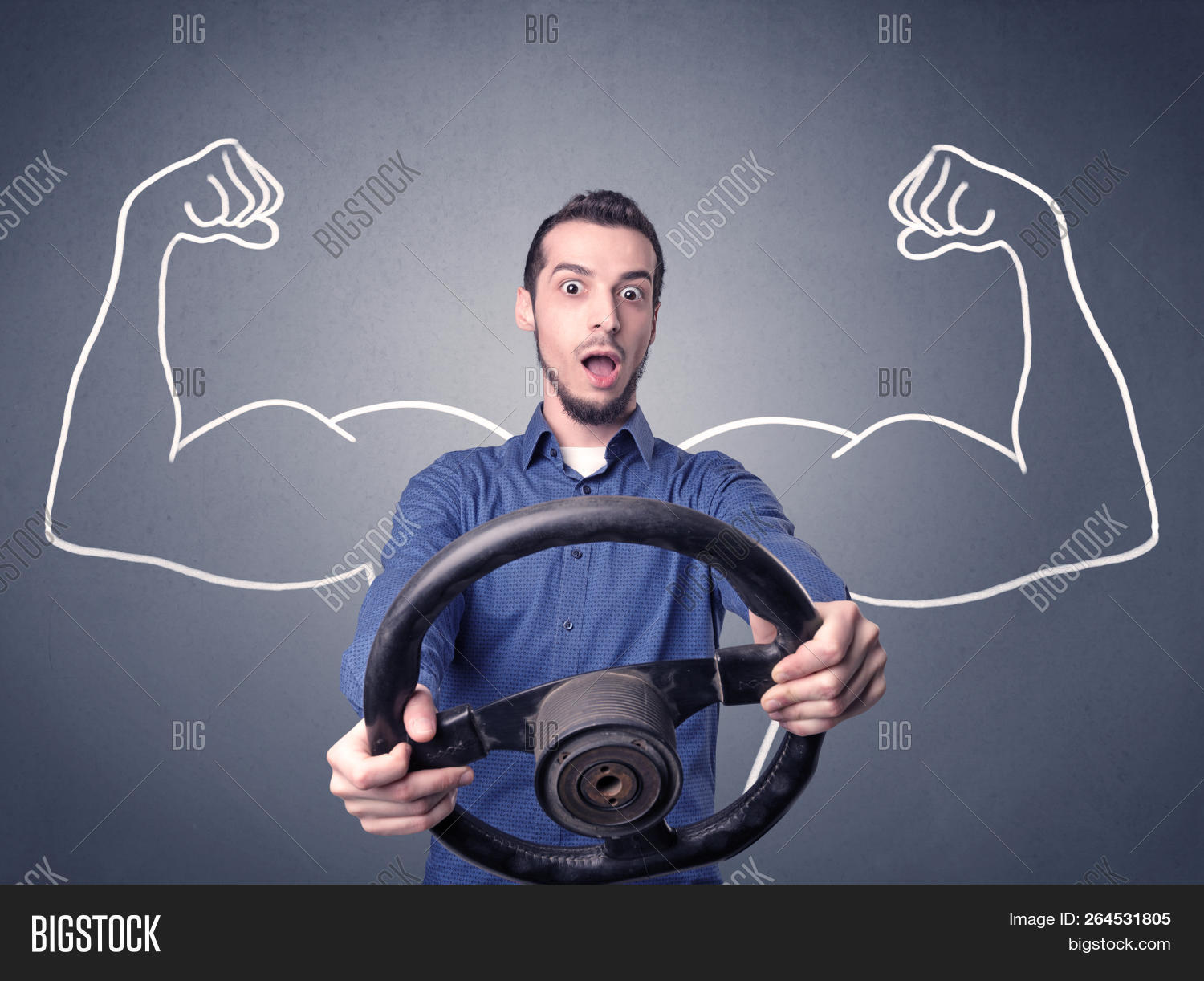 adult,arms,auto,automobile,background,beard,body,car,caricature,caucasian,concept,cool,crazy,curious,drawing,drive,driver,driving,emotion,expression,face,front,funny,gesture,hand,hands,holding,humor,idea,male,man,muscle,people,person,pilot,portrait,rider,ridiculous,road,route,speed,steering,strength,style,transport,vehicle,view,way,wheel