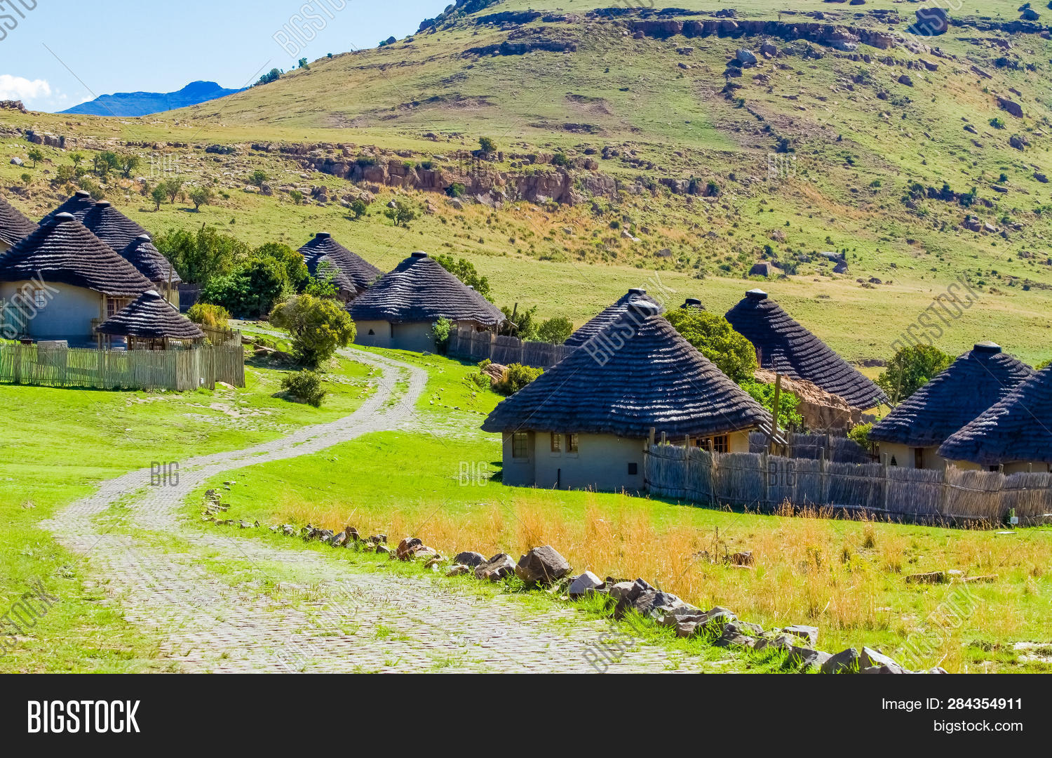 Basotho Cultural Village In Drakensberg Mountains South Africa image ...