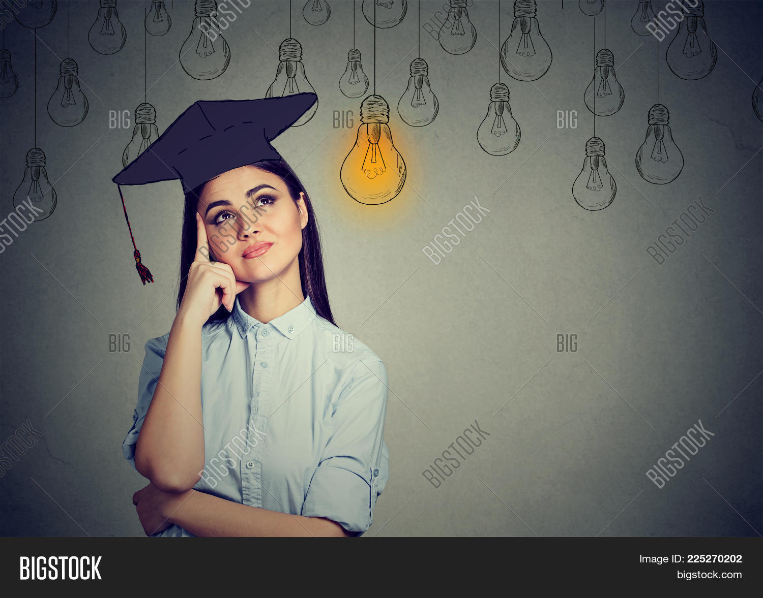 academic,achievement,bachelor,brain,bright,bulb,business,career,clever,college,complete,conclusion,contemplation,degree,diploma,education,face,genius,girl,grad,hat,head,idea,increase,intelligence,knowledge,lamp,learn,light,lightbulb,mind,money,overhead,people,plan,pondering,positive,productivity,rational,rationalization,rethink,school,smart,student,study,success,teacher,think,university,woman