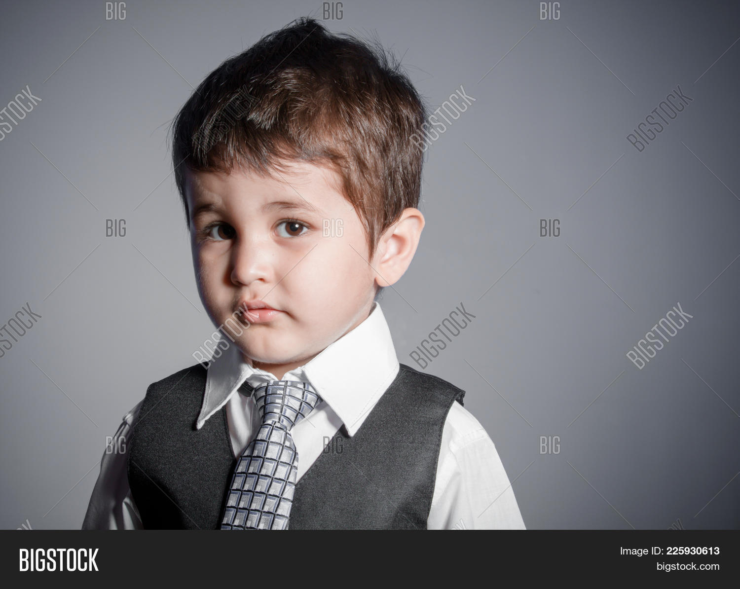 Delusion Little Businessman Brown Haired Boy Dressed In Suit