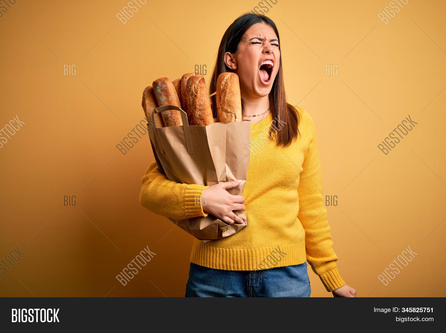 adult,aggressive,anger,angry,background,bad,bag,baguette,bakery,beautiful,bread,crazy,emotion,enraged,evil,expression,face,female,fight,food,fresh,frustrated,frustration,furious,healthy,hispanic,holding,isolated,loaf,mad,mouth,package,people,person,portrait,rage,scream,serious,shouting,stress,strong,teeth,unhappy,upset,woman,yellow,young