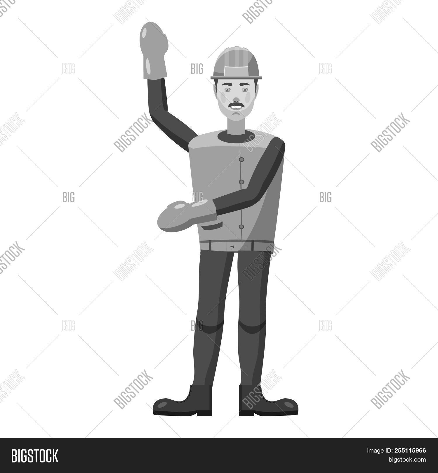 Miner Icon Gray Monochrome Illustration Of Miner Icon For Web