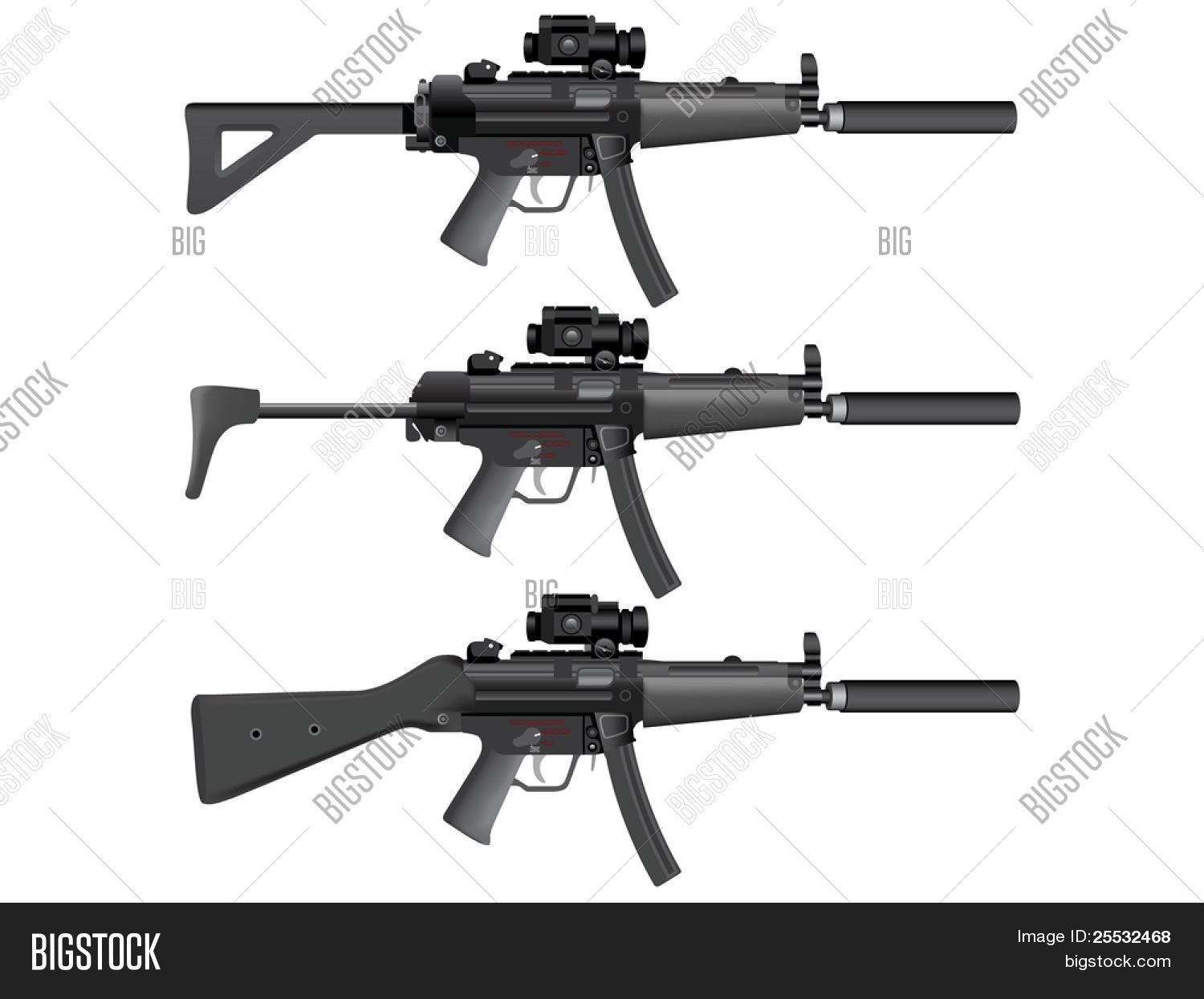 9mm,airsoft,assault,barrel,bullet,fixed,folding,germany,gun,heckler,hk,illustration,isolated,koch,magazine,military,mp5,navy,optical,para,retractable,rifle,scope,side,sight,silencer,smg,sniper,special,stock,sub-machine,submachine,swat,tactical,vector,weapon,white