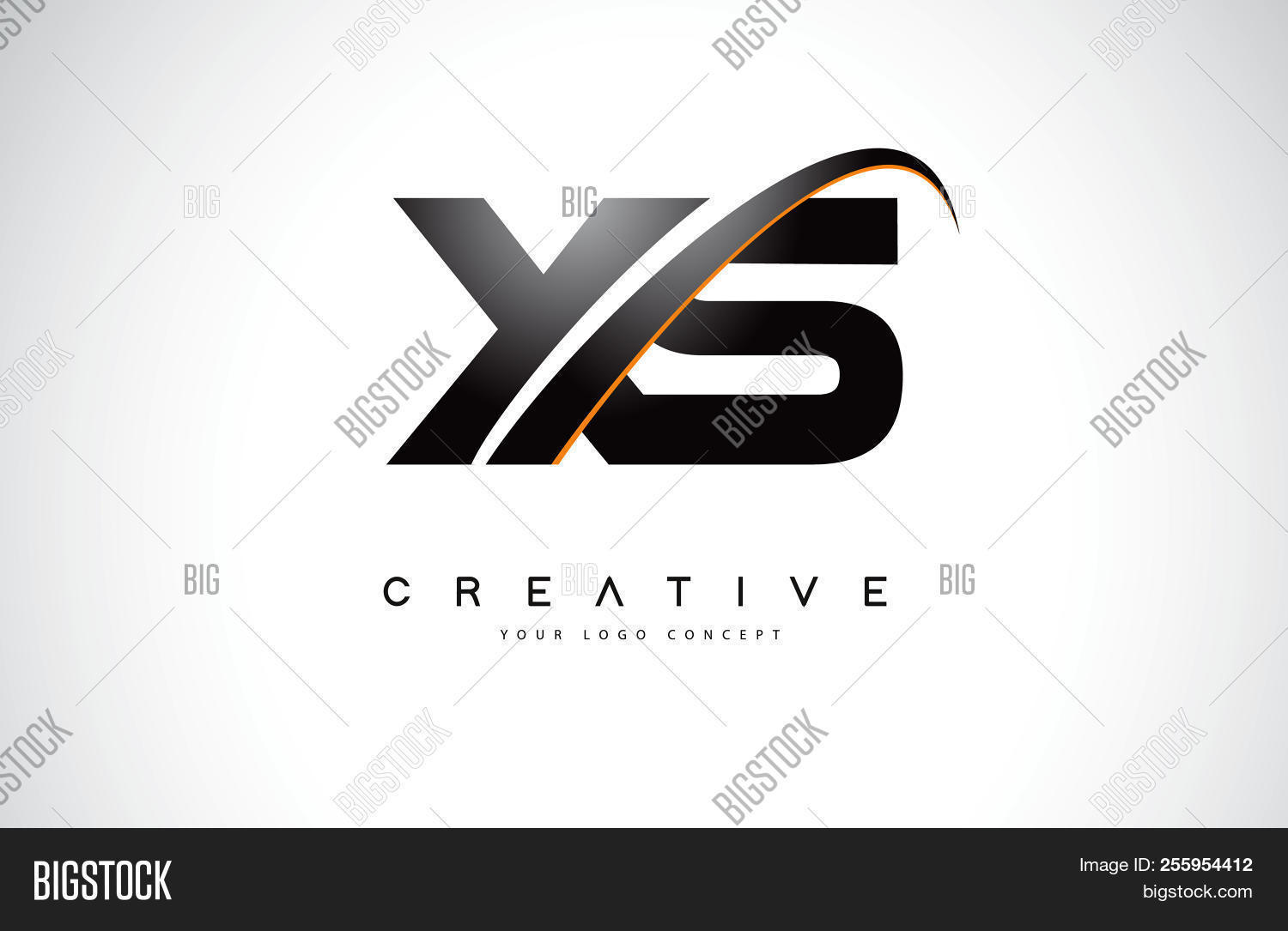 Xs X S Swoosh Letter Logo Design With Modern Yellow Swoosh Curved Lines ...