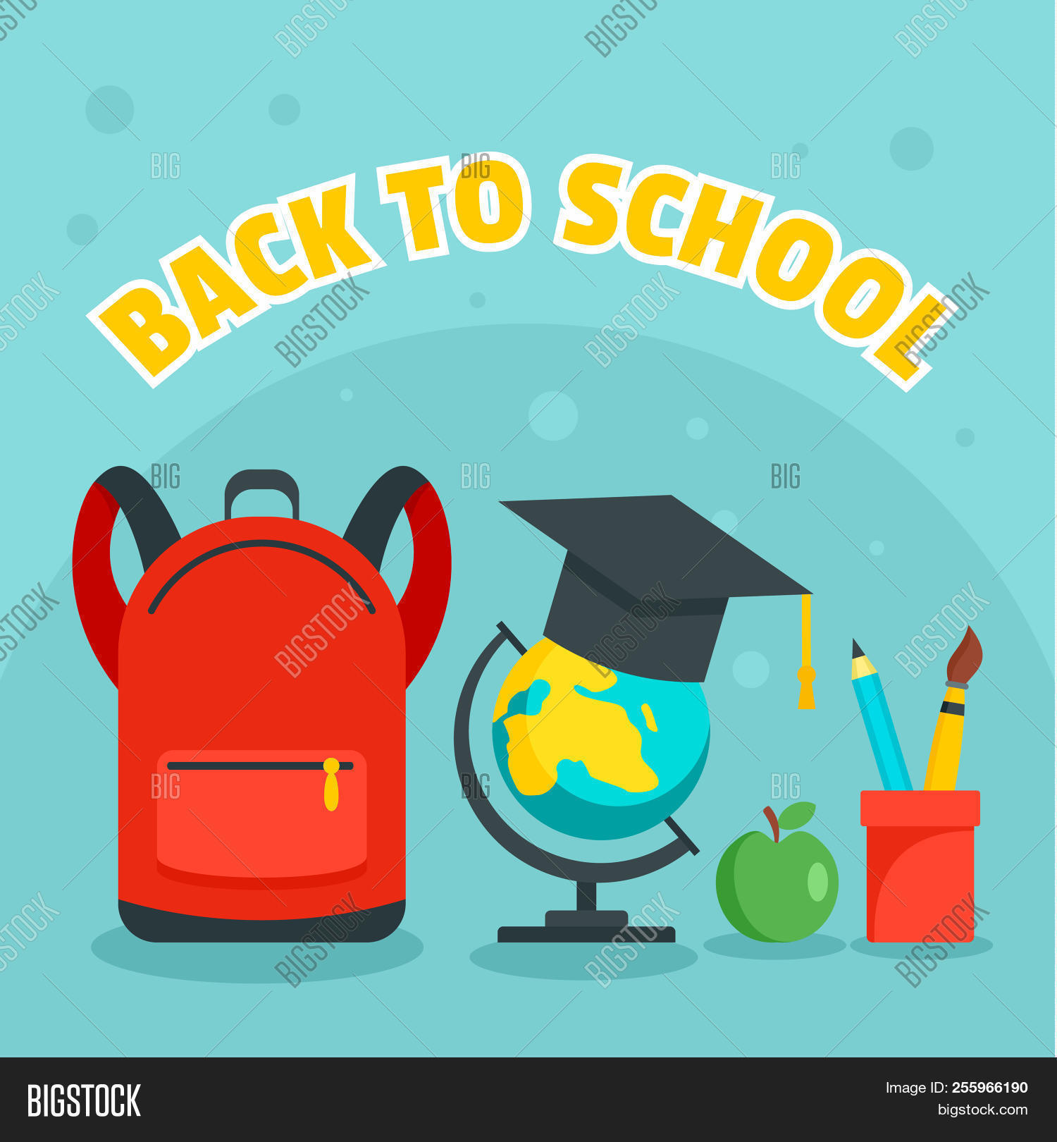 Back To School Kid Background Flat Illustration Of Back To