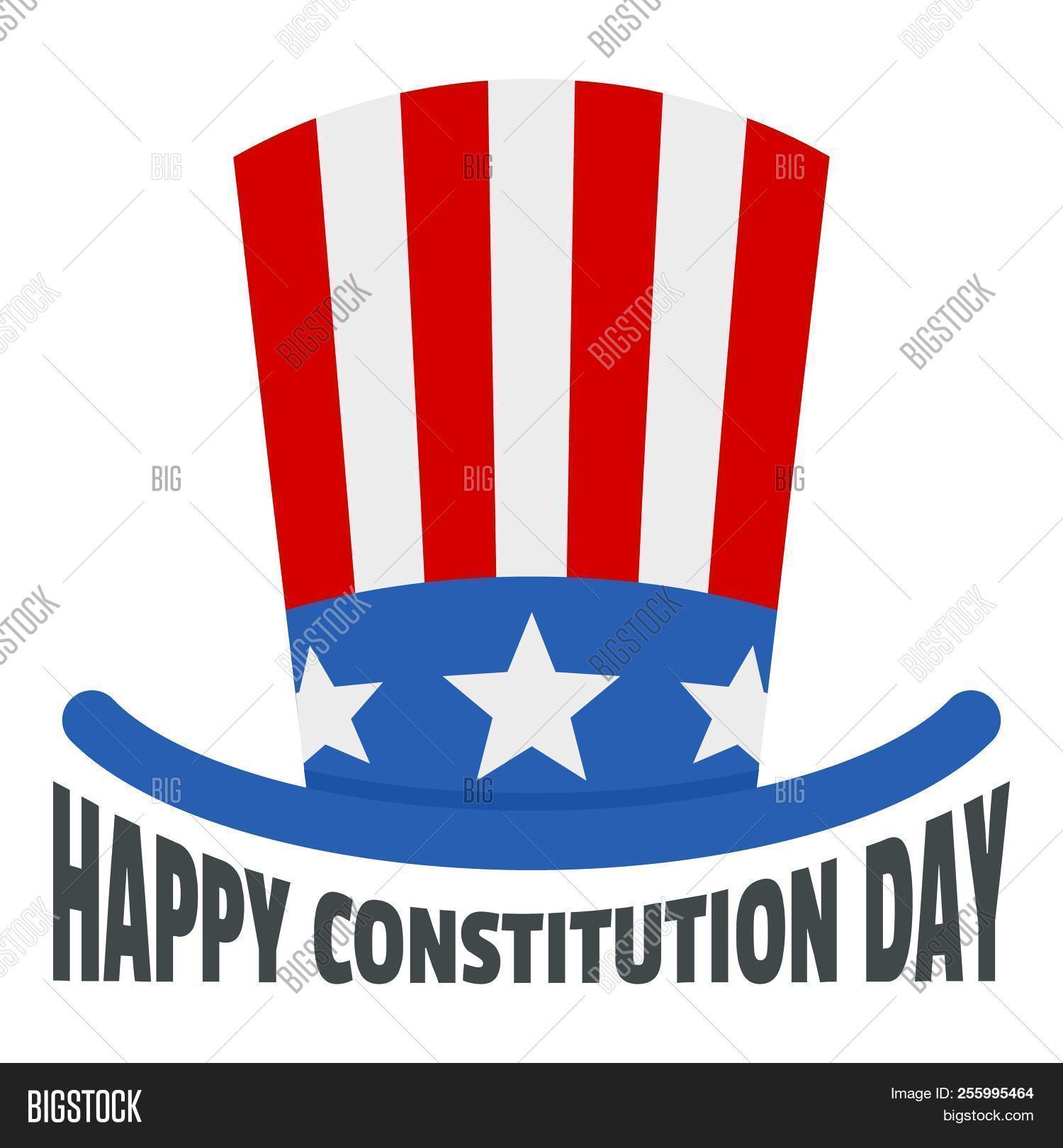 Usa Hat Constitution Day Logo Icon Flat Illustration Of Usa