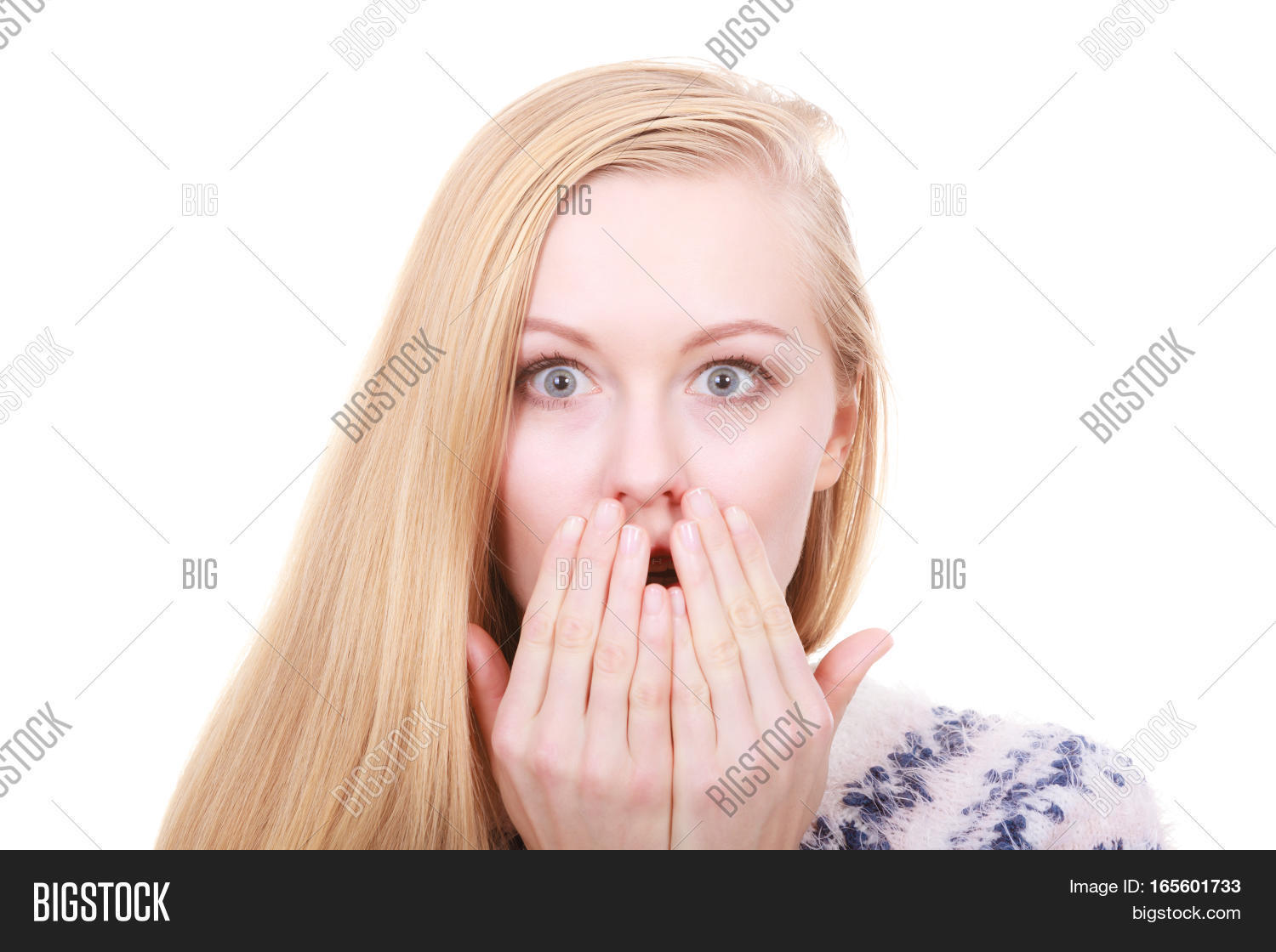woman,blonde,hand,face,mouth,lips,covering,shocked,astonished,surprised,expression,teenage,closeup,isolated,mute,amazed,fear,astonishment,surprise,cover,afraid,terryfied,unexpected,panic