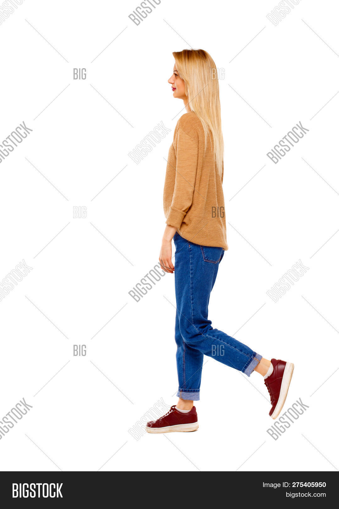 adult,back,background,beautiful,beauty,behind,blue,caucasian,female,girl,going,hair,happy,isolated,jeans,looking,model,motion,move,movement,observes,one,people,person,posing,rear,serene,shot,side,slim,standing,step,studio,view,walking,watching,white,woman,women,young