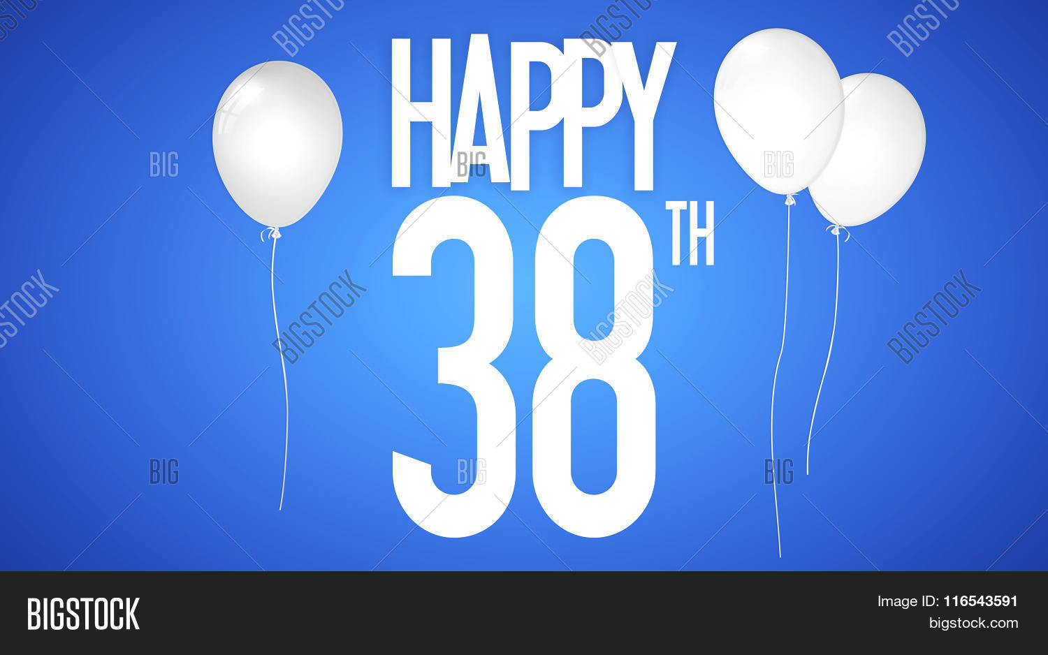 Happy Birthday Card - Boy With White Balloons - 38 Years Greeting ...
