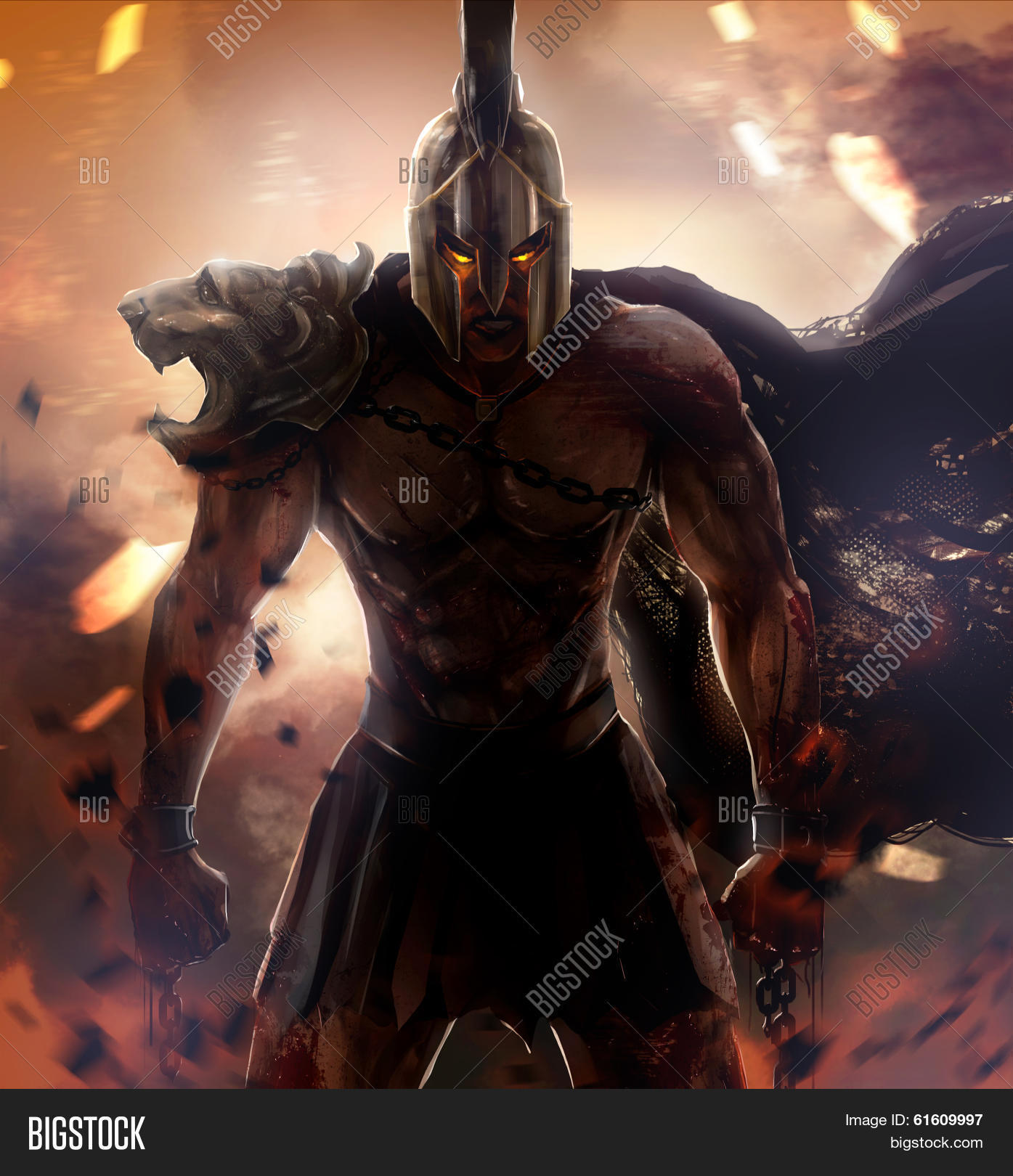 ancient,angry,angry man,armor,army,art,ashes,athlete,attack,barbarian,battle,berserk,chains,clouds,corinthian,dangerous,eyes,fantasy,fighter,fire,fire fighter,fists,flame,gladiator,glow,glowing,greece,greek,head,helmet,history,hood,illustration,iron,knight,light,lion,lion head,man,metal,military,muscle,outfit,pose,power,roman,rome,sky,spartan,steel,war,warrior,wound