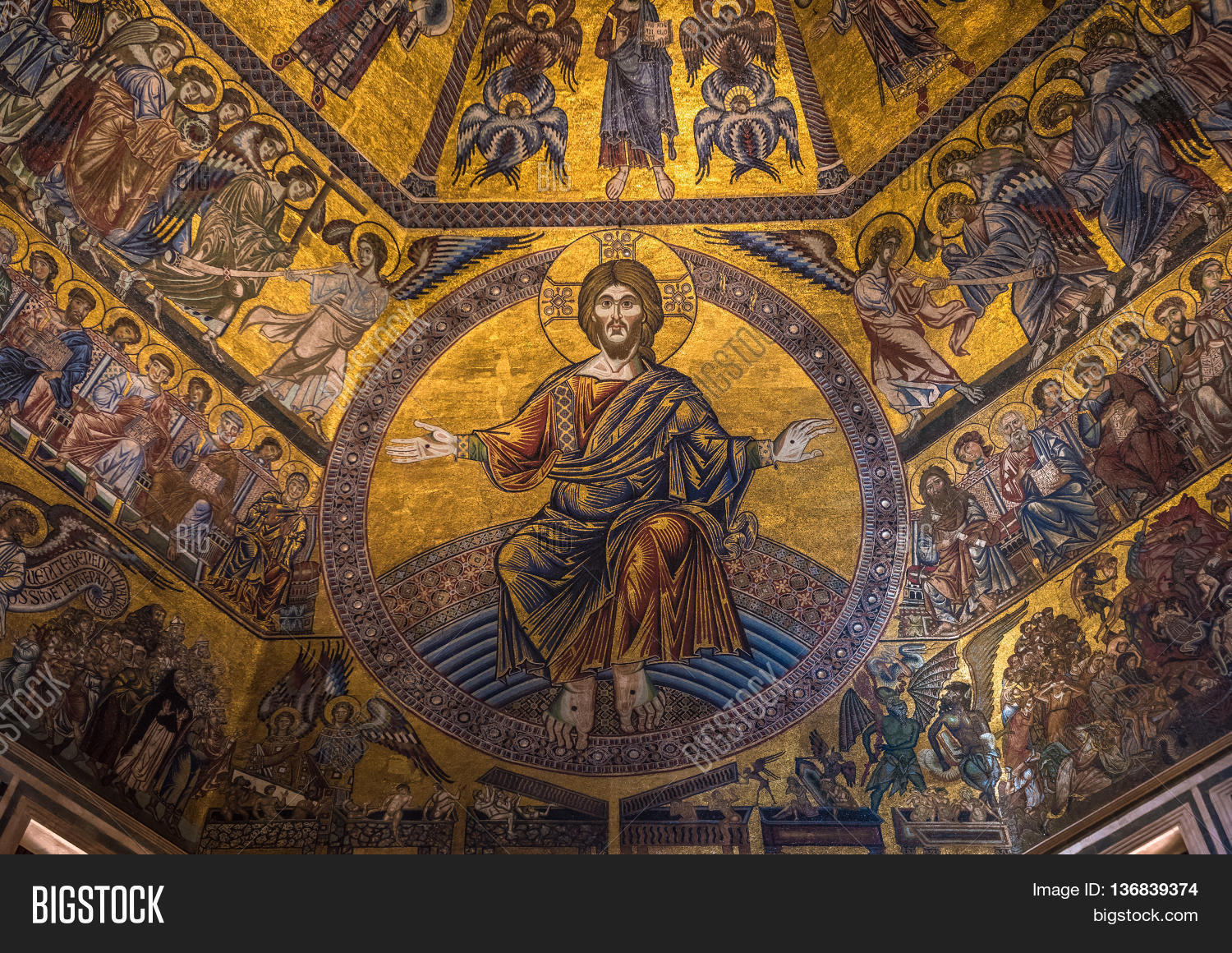 Magnificent Mosaic Ceiling Of The Baptistry Of San Giovanni