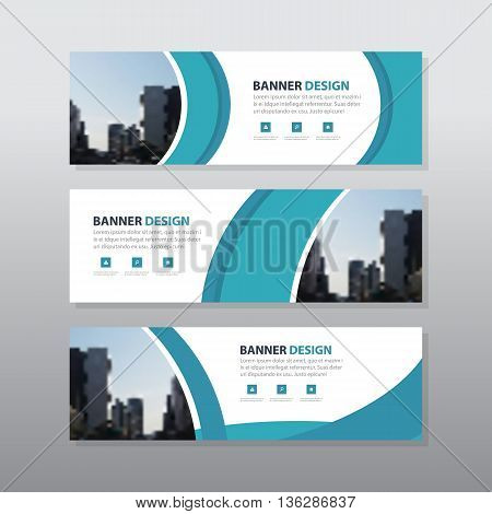 blue curve abstract corporate business banner template horizontal banner layout