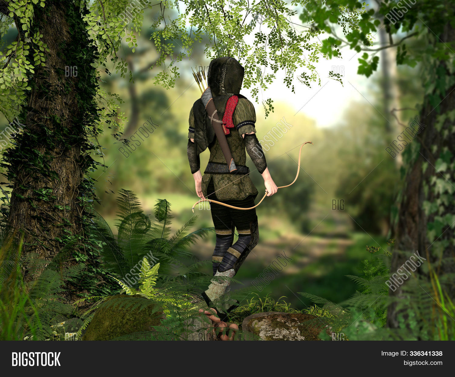 3d,Forrest,Greenwood,Outlaw,Sherwood,adventure,alone,archer,arrow,bow,costume,deep,elf,enchanting,fairytale,fantasy,fern,forest,hood,hooded,hunt,hunter,ivy,legend,lonely,magical,male,man,myth,nature,render,robin,tree,wood