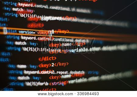 Abstract Computer Script Code. Programming Code Screen Of Software ...