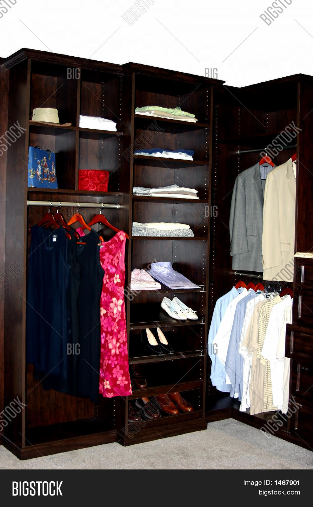 wooden closet organizer on Display Of Wooden Upscale Closet Organizer Image Stock Photo 1467901