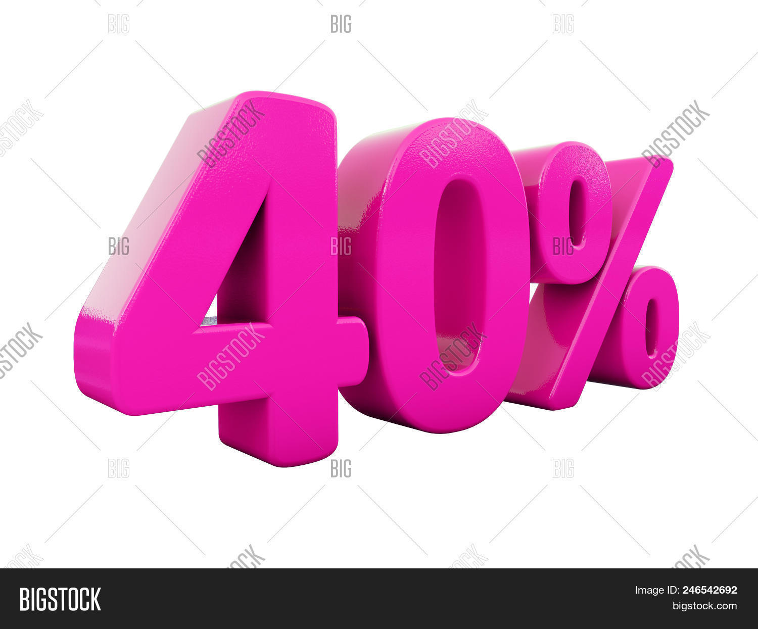 3d Illustration Pink 40 Percent Discount Sign Sale Up To 40