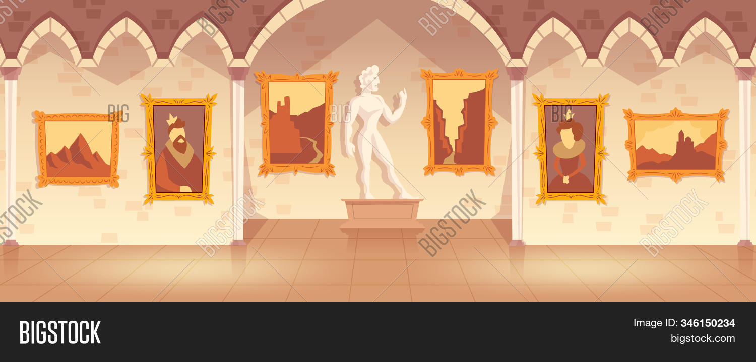 gallery,art,museum,exhibition,exhibit,exposition,background,hall,room,interior,ballroom,hallway,indoor,inside,empty,cartoon,game,concept,flat,apartment,show,house,picture,painting,artwork,collection,excursion,showroom,luxury,royal,medieval,furniture,statue,sculpture,ancient,antique,palace,castle,wall,illustration,space,vintage,decor,decoration,fantasy,fairy,style,template,design