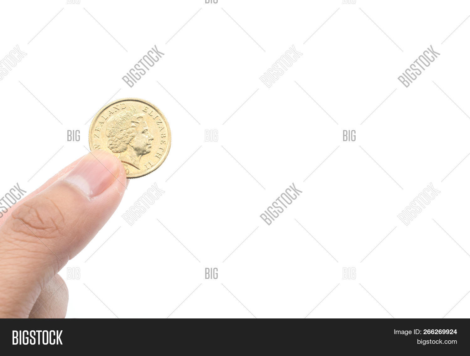 New Zealand Coin 1 Dollar New Zealand Currency Image Stock Photo