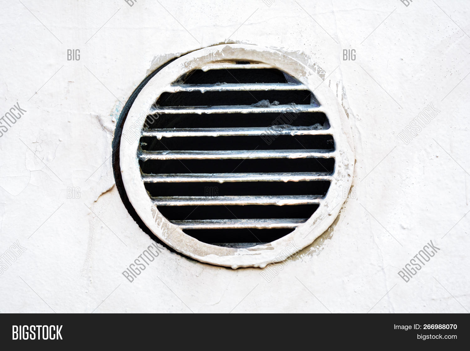 Metal Industrial Round Air Vent Cover Rust And Dirty Old Round
