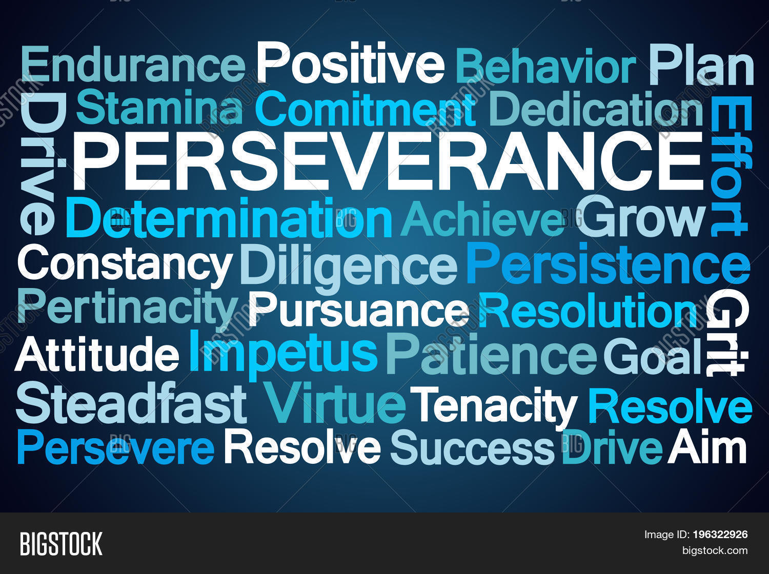 achieve,aim,attitude,background,behavior,blue,cloud,commitment,constancy,dedication,determination,diligence,drive,effort,endurance,goal,grit,grow,impetus,patience,perseverance,persevere,persistence,pertinacity,plan,positive,pursuance,resolution,resolve,stamina,steadfast,success,tenacity,virtue,white,word,word cloud
