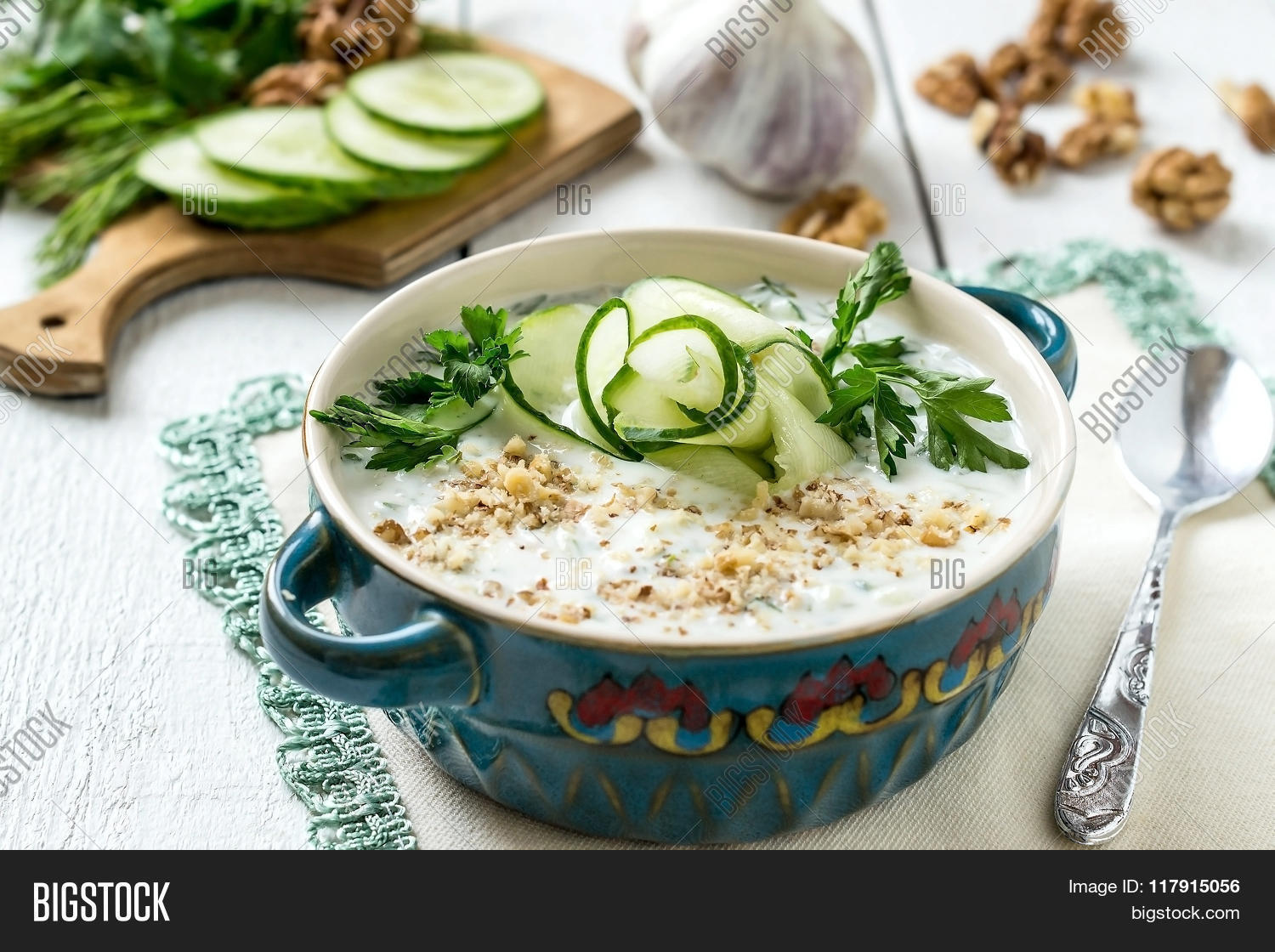 appetizing,bowl,bulgarian,cold,cooked,cooking,cucumber,cuisine,dairy,delicious,diet,dill,dinner,dish,eating,first,food,fresh,garlic,glass,gourmet,green,healthy,herbs,kefir,lunch,meal,milk,natural,nutrition,nuts,organic,plate,rustic,seasoning,soup,sour,spoon,spring,summer,table,tarator,traditional,vegetable,vegetarian,vitamin,walnut,white,wooden,yogurt
