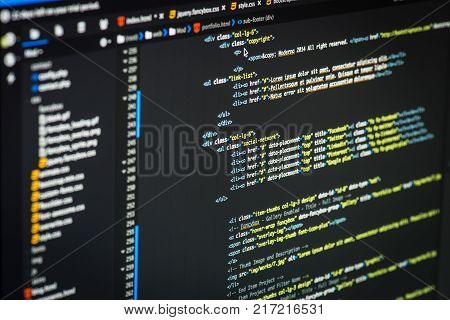 Real Python Code Developing Screen. Programing Workflow Abstract ... image.