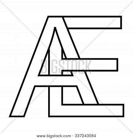 Logo Ae Icon Sign Two Interlaced Letters A E, Vector Logo Ae First ...