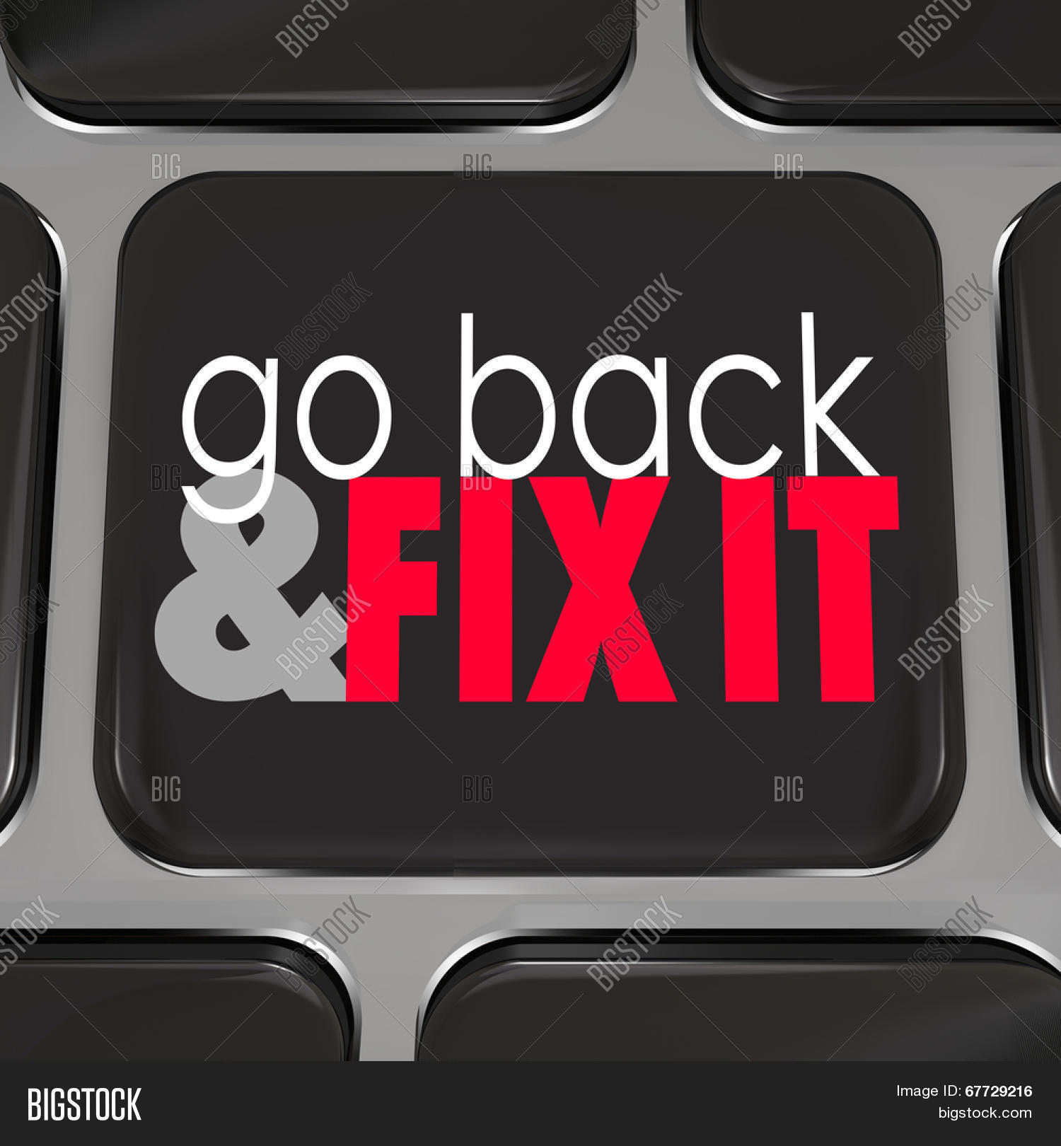 Go Back Fix It Black Computer Keyboard Key Program Software Or