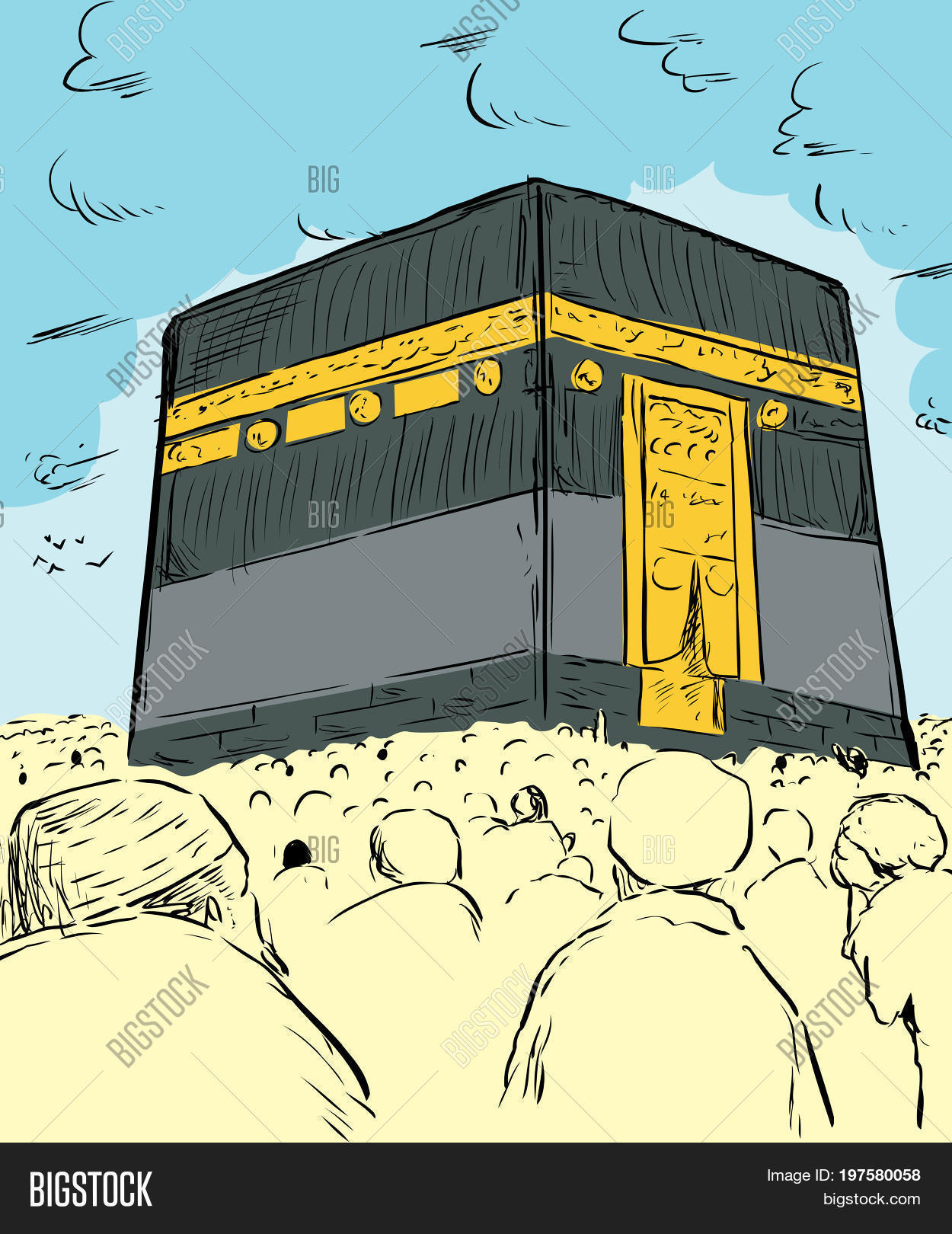 Islam,angle,arabia,art,cartoon,circumambulate,clip,crowd,devout,drawn,freehand,god,group,hajj,hand,holy,house,illustration,kaaba,low,mecca,monument,moslem,muslim,outdoors,people,pilgrimage,pilgrims,rear,religion,sketch,tawaf,umra,view