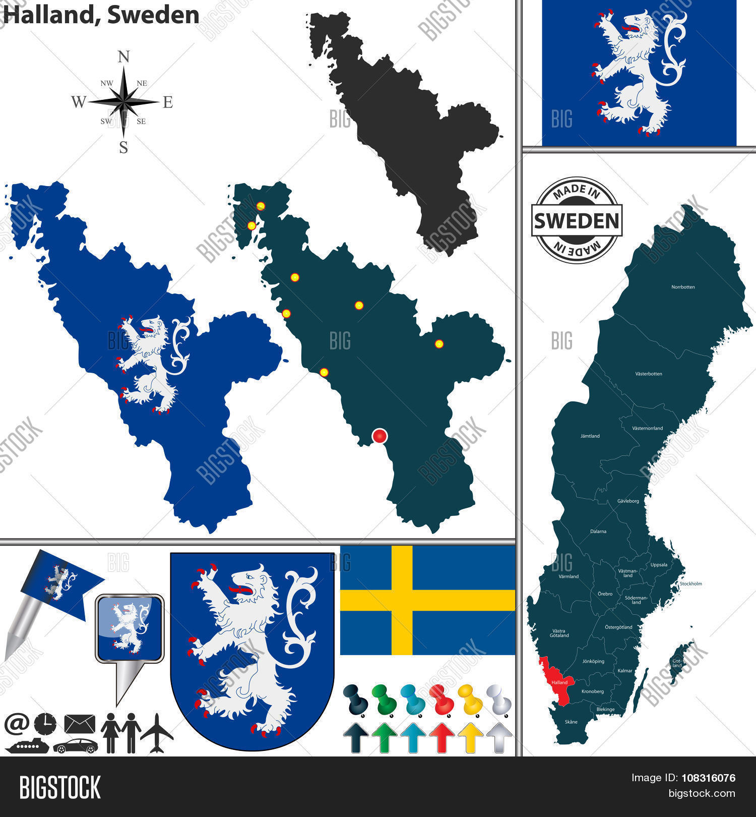 administrative,areas,atlas,borders,button,country,county,divisions,europe,flag,halland,halmstad,icon,map,national,official,regions,shape,sign,silhouette,state,sweden,swedish,symbol,travel,vector