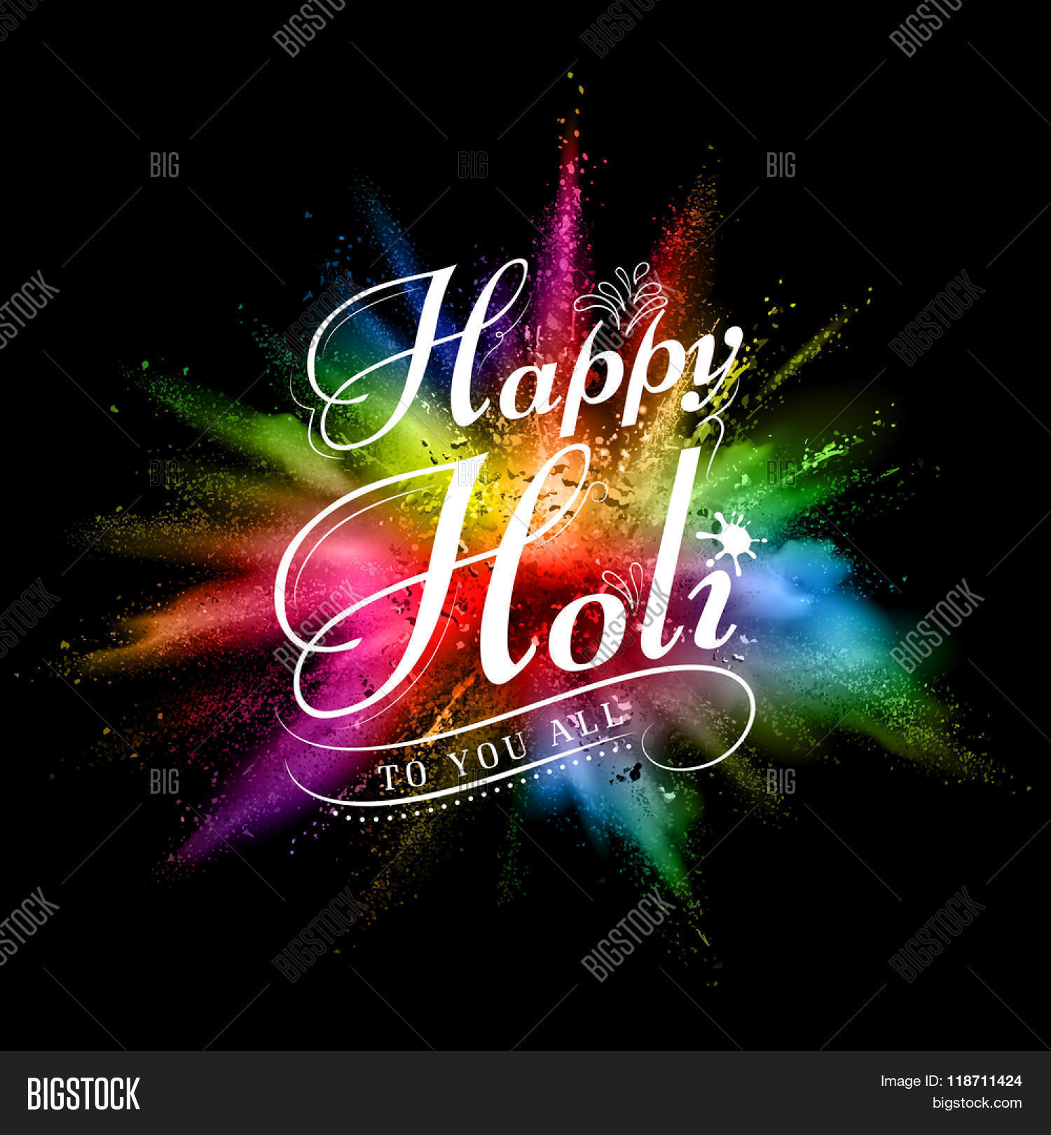 Illustration Of Colorful Gulal Powder Color Explosion For
