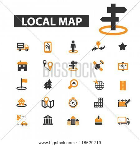 local map icons, local map logo, map icons vector, map flat ...