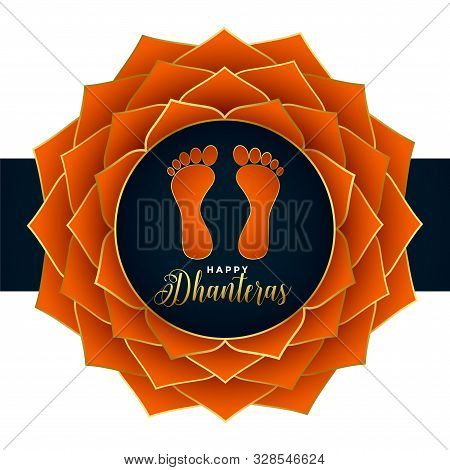 Happy Dhanteras Lord Lakshmi Foot Prints Beautiful Background image