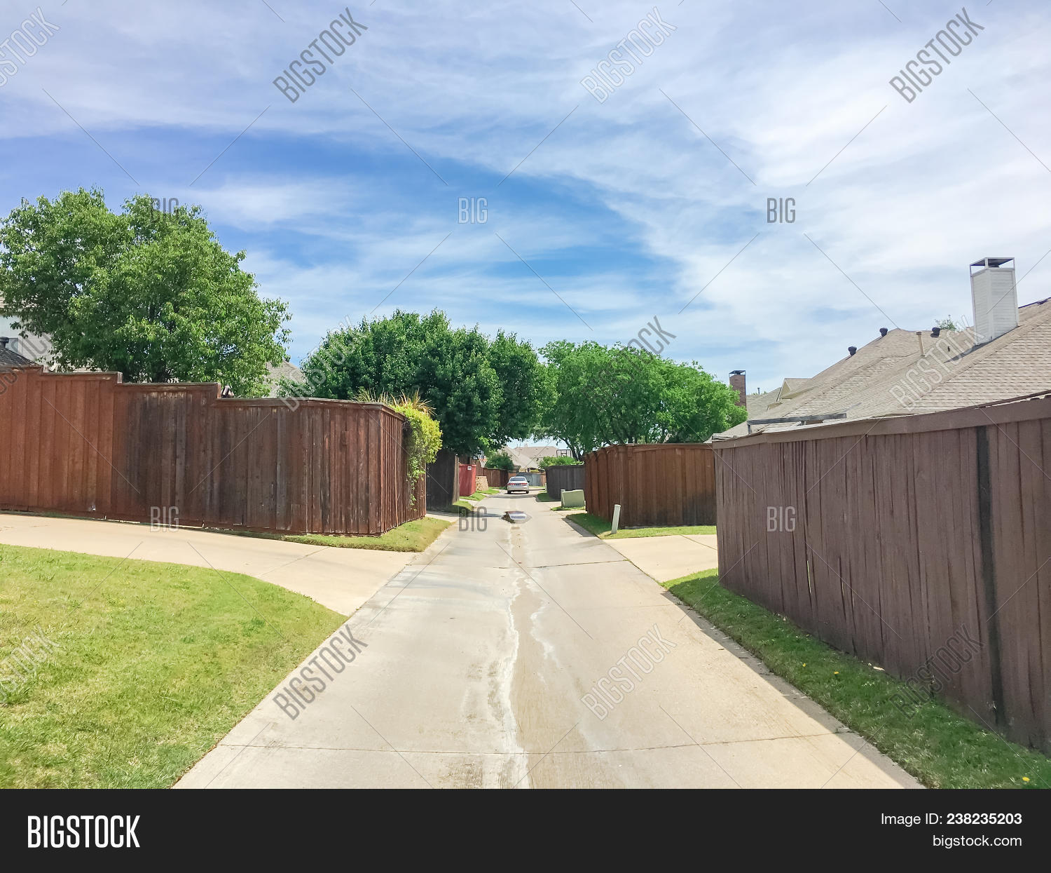 alley,alleyway,america,apartment,back,backstreet,blue,car,cloud,concrete,corridor,drive,dwelling,empty,estate,exterior,fence,garage,garden,green,home,house,housing,irving,lawn,lonely,modern,narrow,neighborhood,oak,outdoor,passage,path,private,property,real,residential,road,sidewalk,sky,street,structure,suburban,texas,tree,usa,village,wall,way,wooden