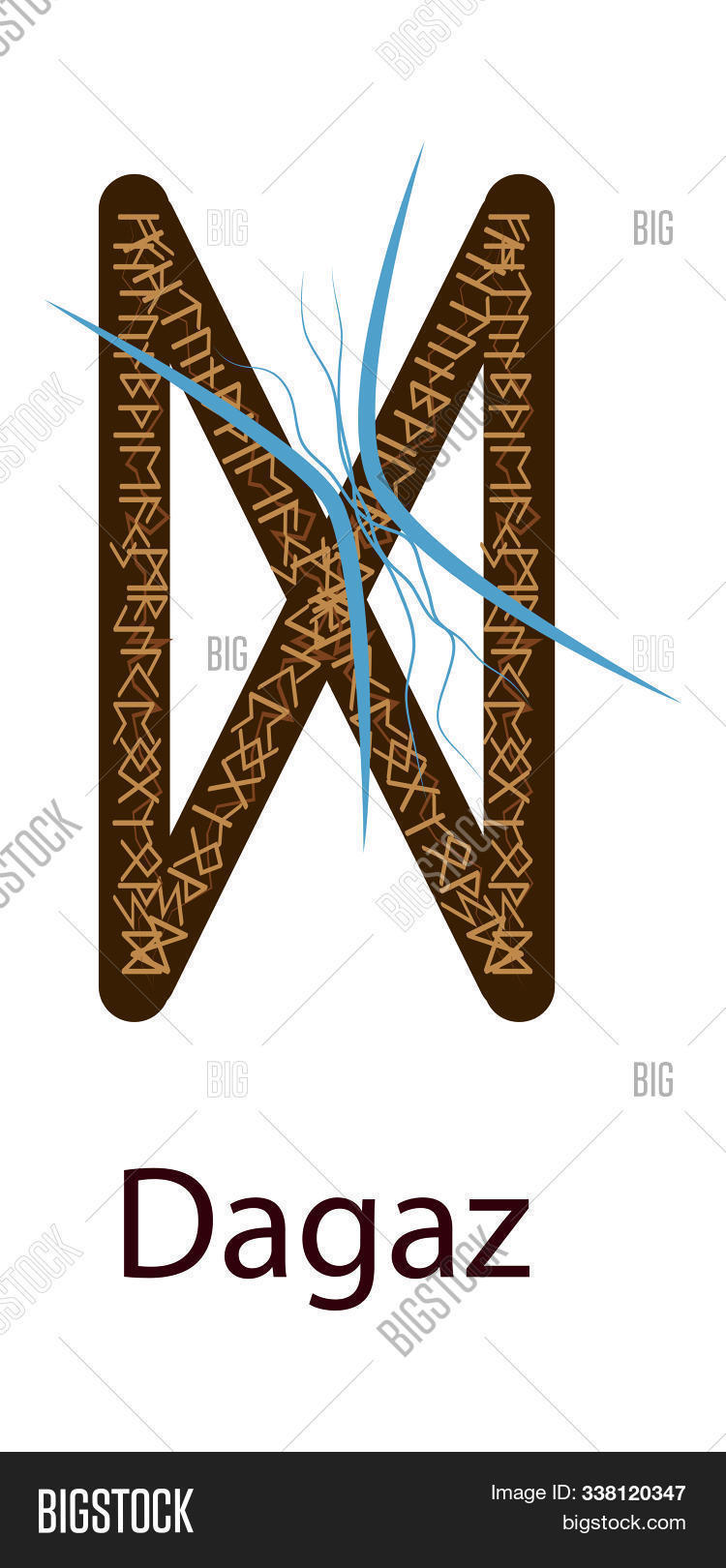 Download Rune Dagaz Vertical Projection Scandinavian Rune Of The Elements Of Time Hours Image Stock Photo 338120347