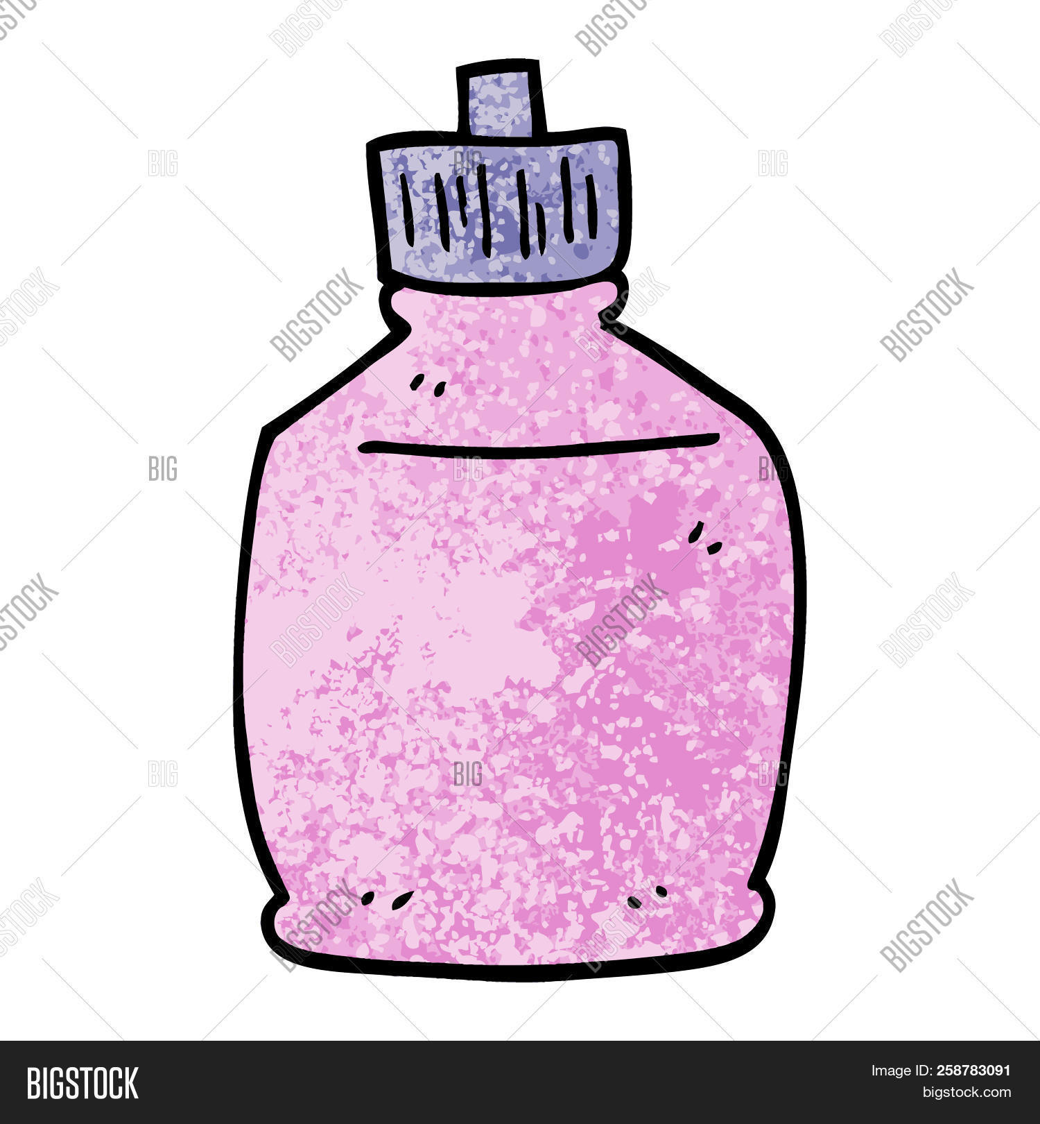 Grunge Textured Illustration Cartoon Squirt Bottle 258783091 Image Stock Photo