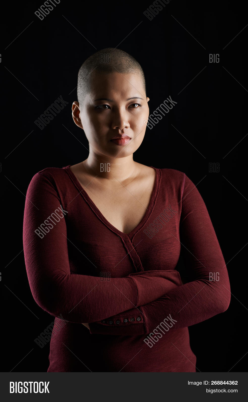 Asian,Vietnamese,bald,black,brave,cancer,chemo,chemotherapy,depressed,despair,female,healing,isolated,malignancy,patient,person,portrait,recovery,sad,shaved,solitude,survivor,terminal,therapy,tumor,woman
