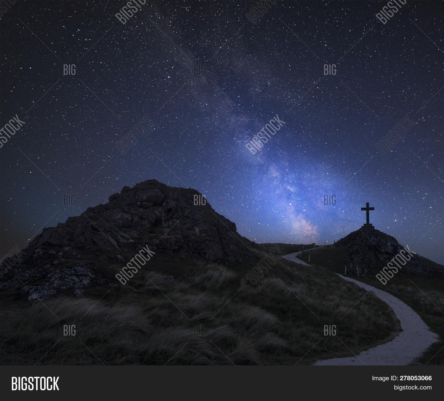 Stunning Vibrant Milky Way Composite Image Over Landscape Of Ynys ...