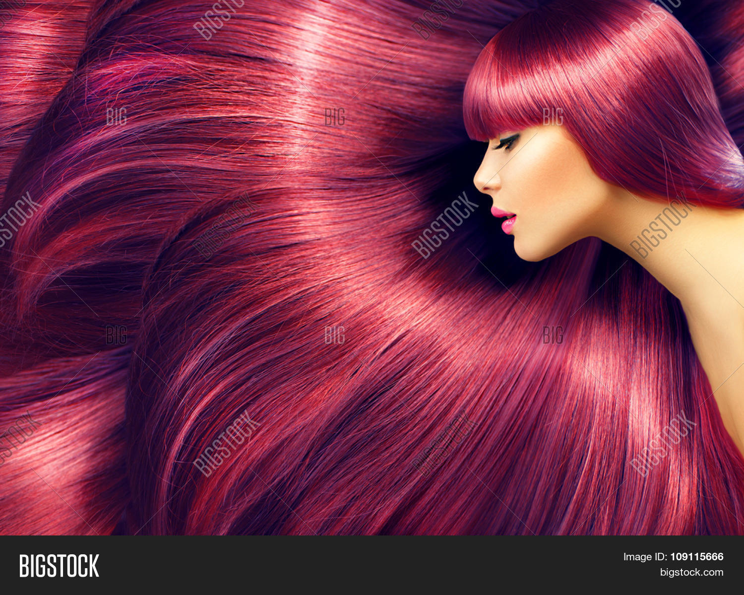Beautiful Hair Beauty Woman With Luxurious Long Red Hair As