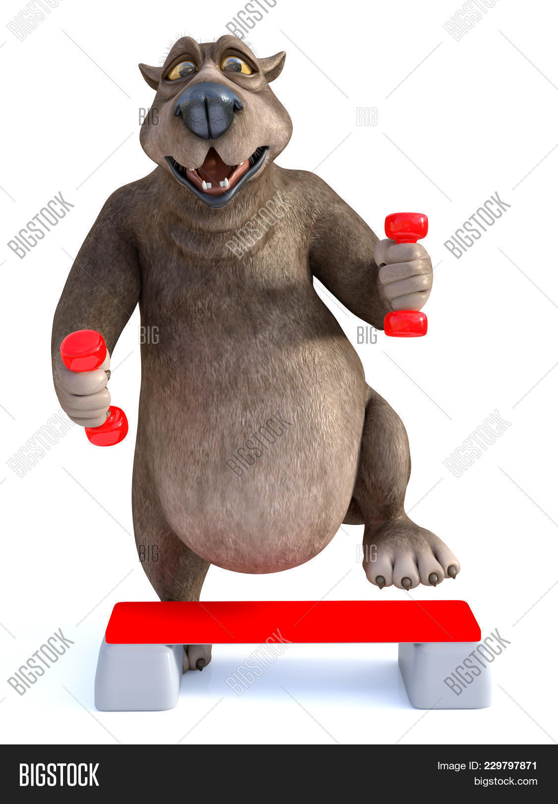 Gratuit Images 3d Rendering Of A Smiling Charming Cartoon Bear Exercising le plus cool salutations