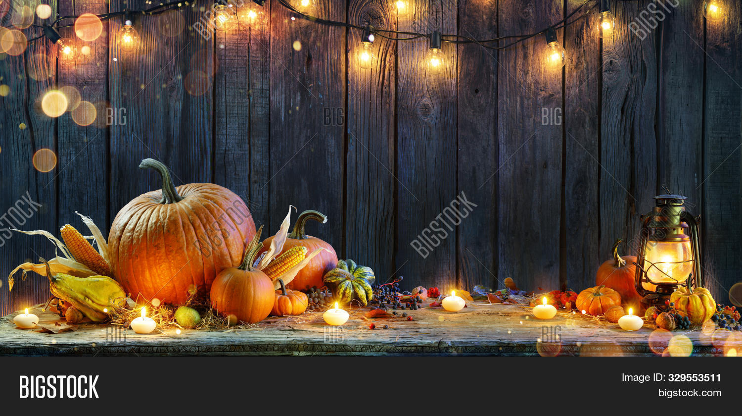 autumn,backdrop,background,black,candles,celebration,corn,corncob,dark,day,decoration,dinner,fall,festival,food,garland,harvest,harvesting,holiday,lantern,lights,nature,november,orange,party,pumpkin,rustic,season,squash,string,table,thanksgiving,traditional,vegetable,wood,wooden