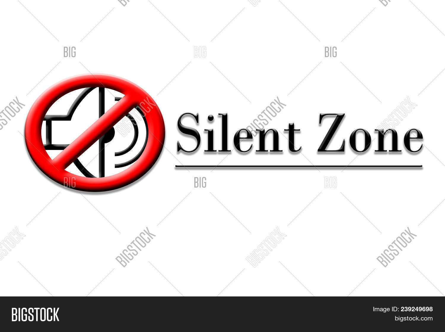 A Dj Or Speaker Shape With A Banning Sign And Written Silent Zone ...