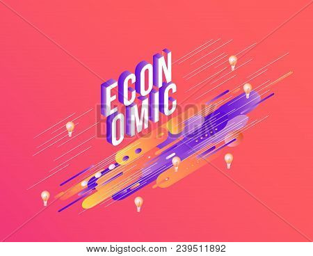 Trendy Economic Poster Banner Background Template With Purple