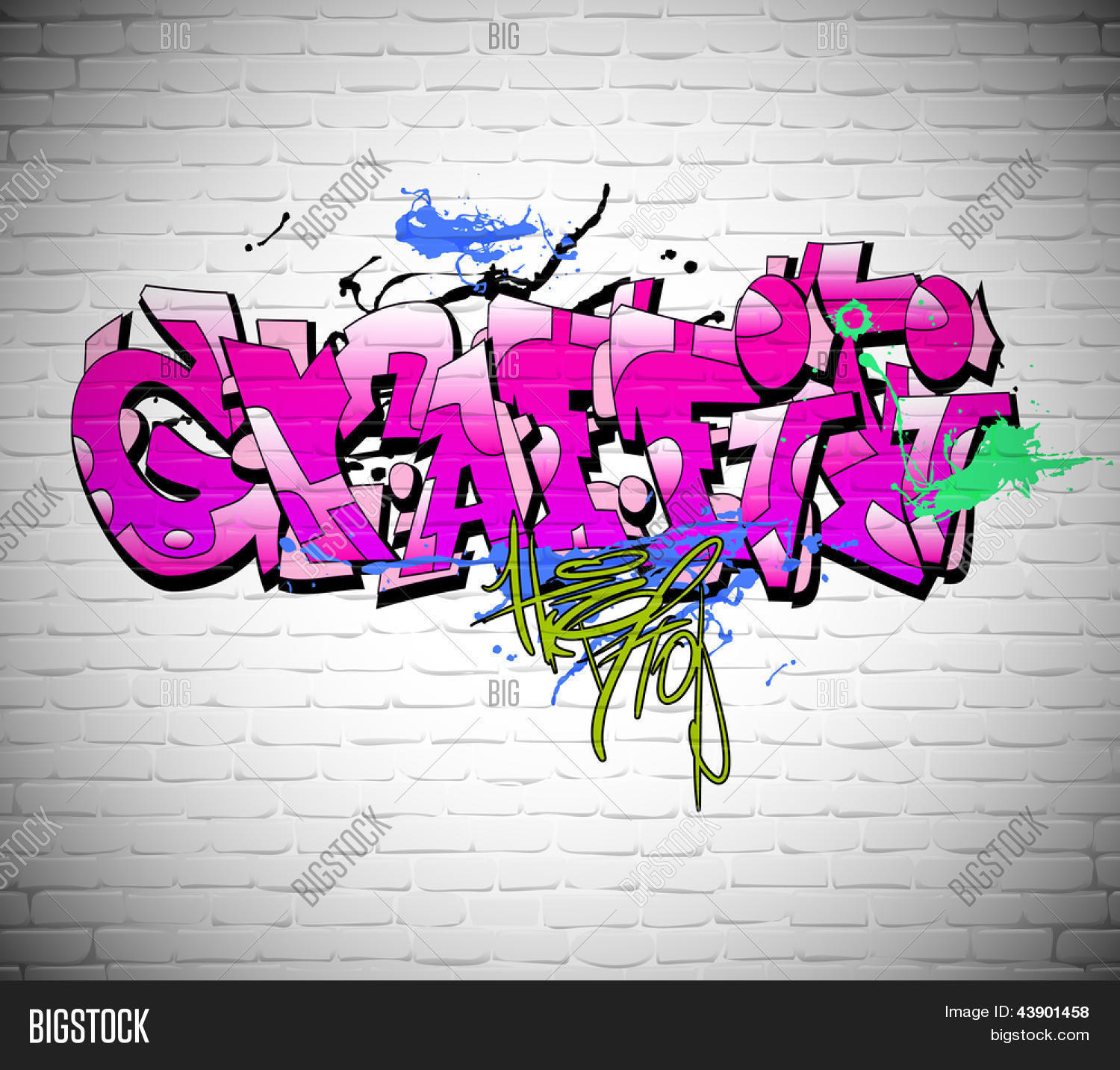 Graffiti Wall Background Urban Art Image Stock Photo