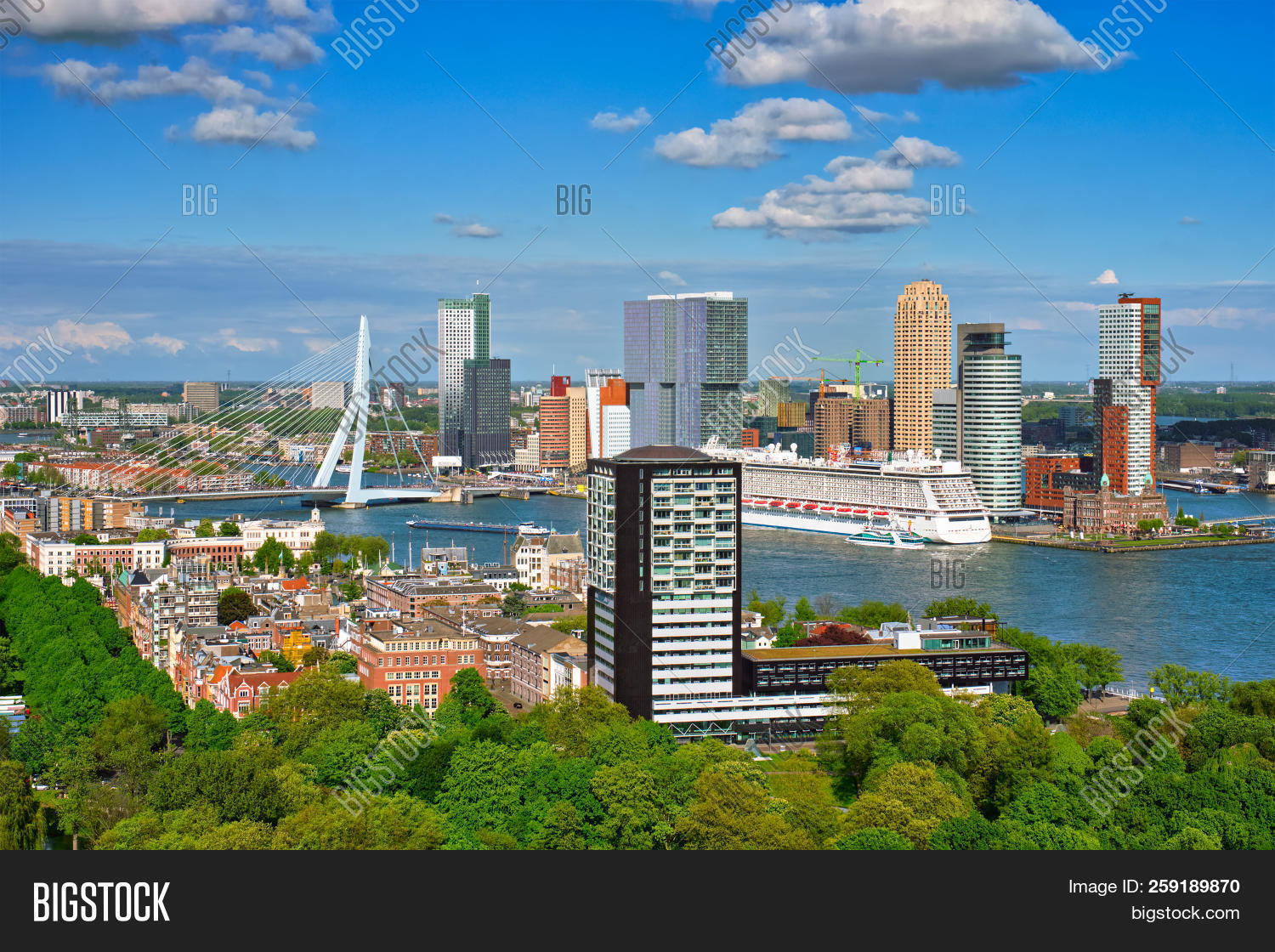 aerial,aerial view,architecture,backgrounds,boat,bridge,building,business,city,citycenter,cityscape,cruise liner,cruise ship,day,downtown,dutch,erasmus,erasmus bridge,erasmusbrug,euromast,europe,european,famous,harbour,holland,landmark,maas,maas river,modern,netherlands,new meuse,nieuwe maas,ocean liner,outdoor,river,rotterdam,scenery,scenic,ship,sky,skyline,skyscraper,skyscrapers,tourism,tower,transportation,travel,urban,view,water
