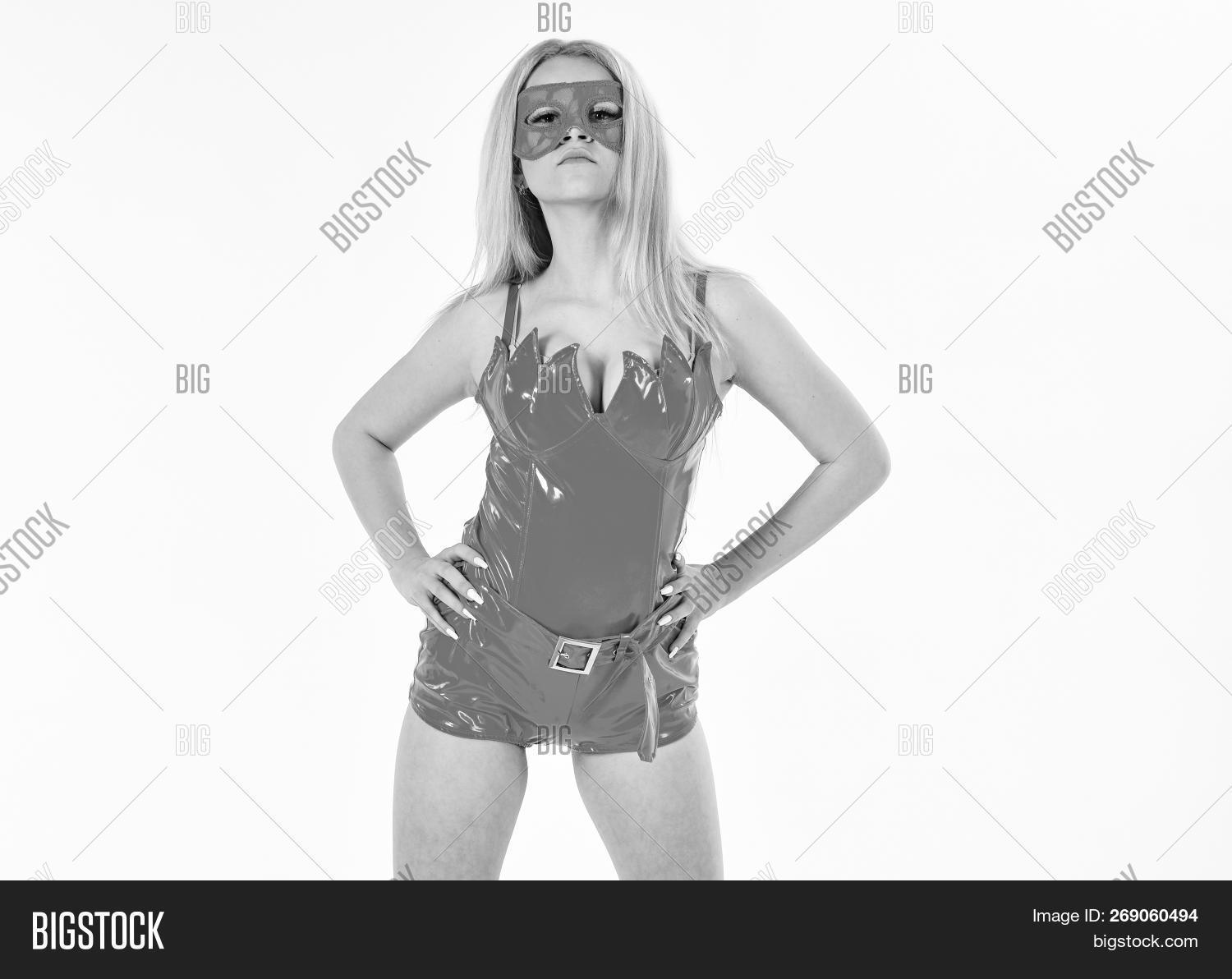 Lady Sexi Dressed As Demon Devil White Background Sexy Devil