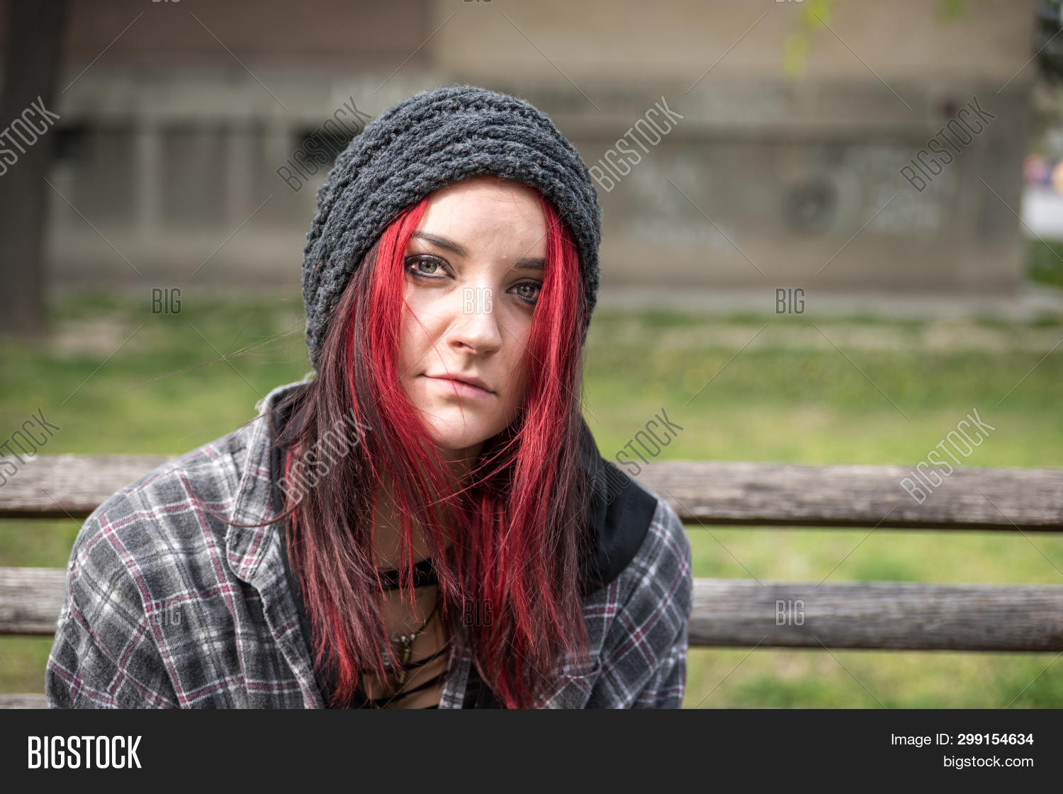 alone,anxiety,anxious,beautiful,beauty,bench,casual,city,closeup,clothing,cold,college,cry,depressed,depression,face,failure,female,girl,hair,hat,head,hobo,homeless,homelessness,jobless,loneliness,lonely,orphan,outdoors,outside,people,person,portrait,poverty,pretty,red,sad,sadness,school,shirt,sitting,street,student,style,teenage,teenager,town,wooden,young